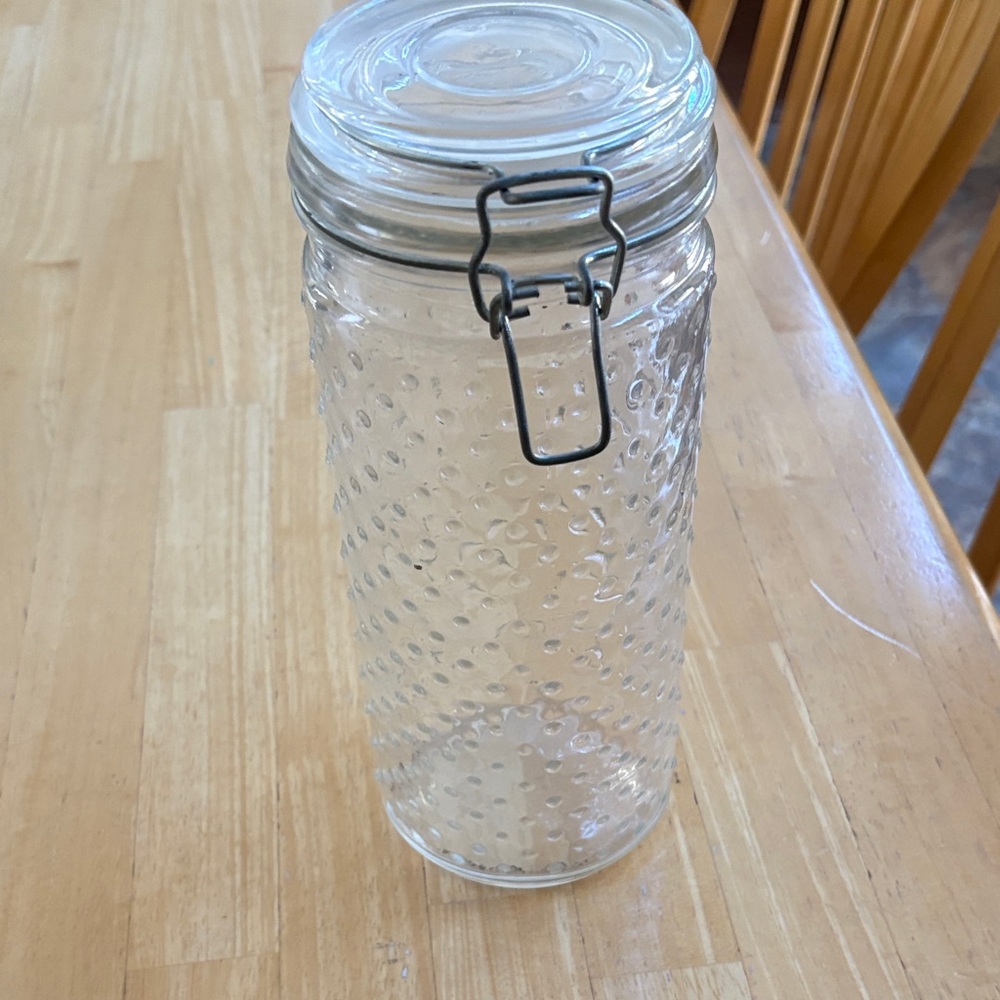 Clear Glass Storage Jar with Metal Clip